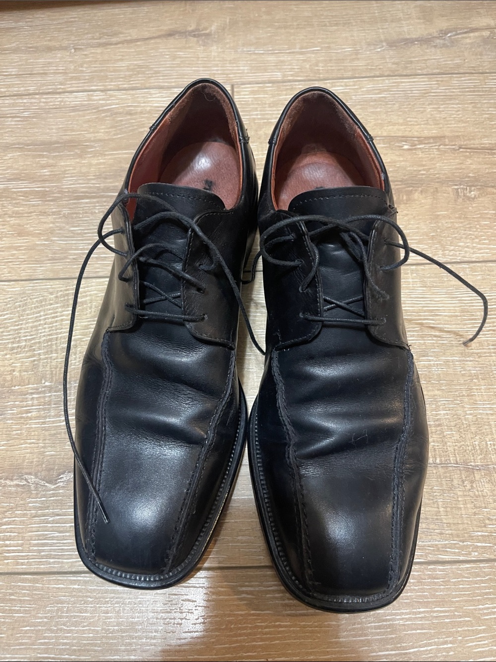 Men's Black Leather Lace-Up Derby Shoes — Sleek Formal Comfort